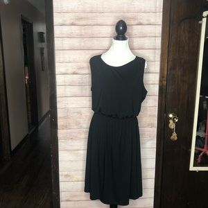 Moda lace top black dress